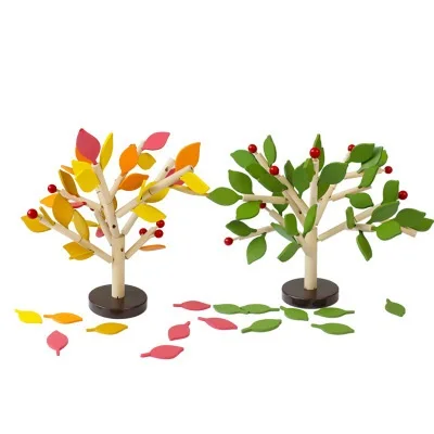 

Wooden Three Dimensional Puzzle Toys Smooth Material Safe Educational Toys Kids Brain Training Leaves Tree Shape Montessori