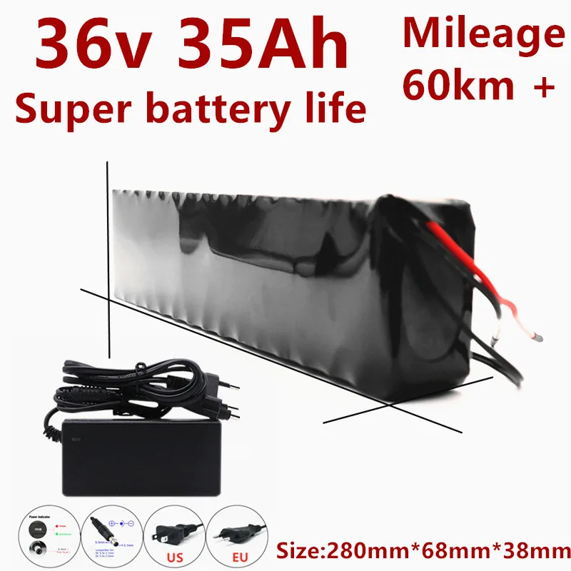 36V 35000mAh Battery e bike Battery Pack 18650 Li-Ion Battery 500W High Power and Capacity 42V Motorcycle Scooter with Charger