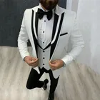 Мужской костюм из жилета и брюк, повседневный деловой костюм, пиджак, блейзеры, брюки, на заказ, 2021