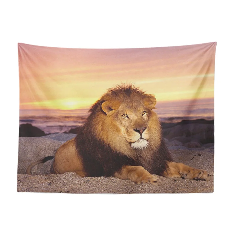 Милый гобелен на заказ с изображением Льва пустыни тигра леопарда животных
