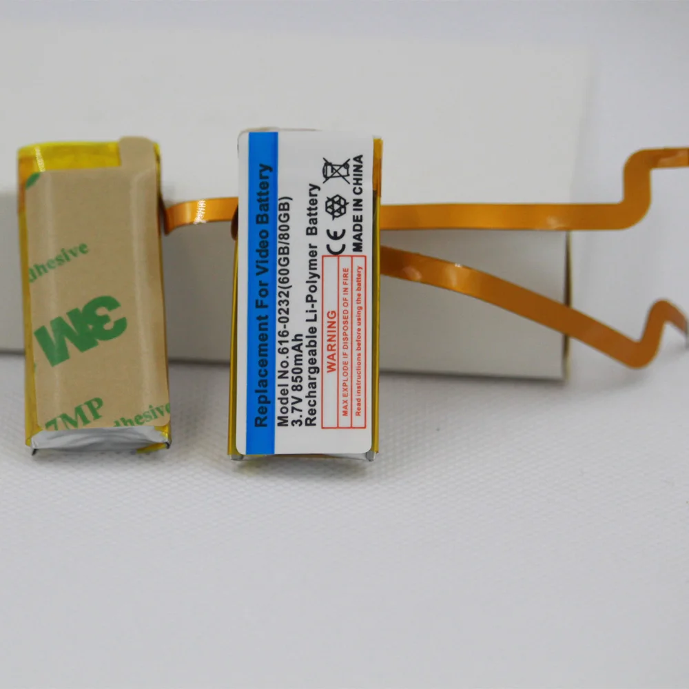 2 шт. аккумулятор 850 мАч 616-0232 для Apple iPod Classic 6-го поколения 80 Гб Видео 30 60 A1036 A1136 MB145