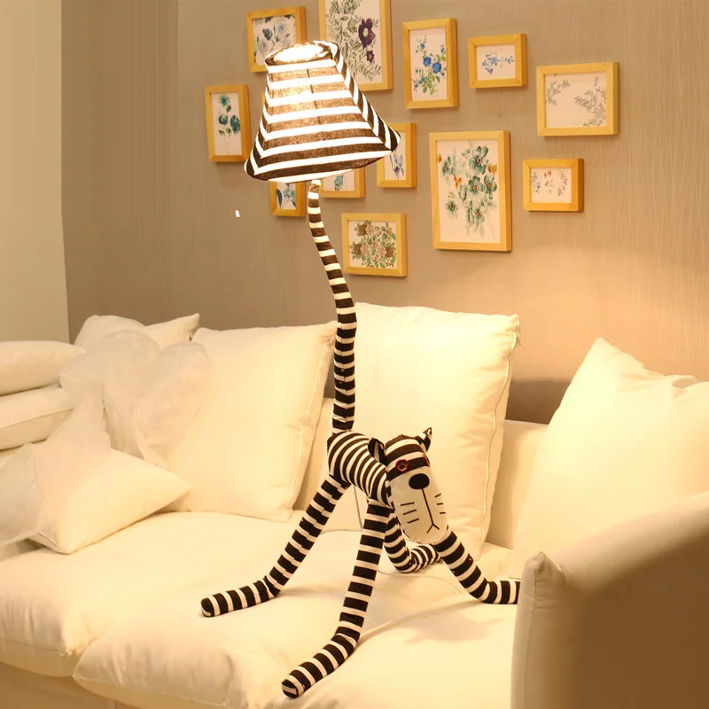 Мультяшный напольный светильник милый Современный Креативный тканевый Кот