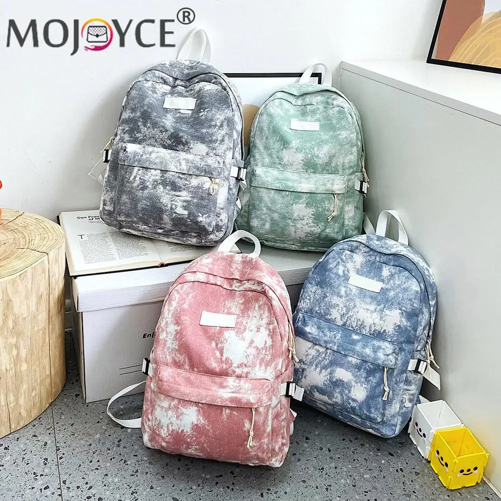 

Женский модный рюкзак на плечо с принтом Tie Dye, Студенческая вместительная школьная сумка в стиле преппи, портативная холщовая искусственна...