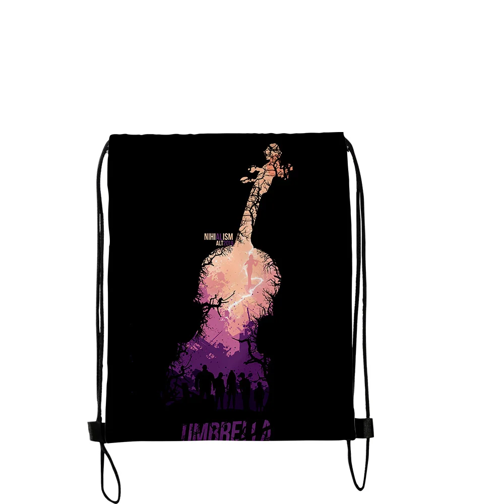 

New The Umbrella Academy 3D Merch New Style Student Shoulder Storage Bag Drawstring Travel Beach Backpack Toys Shoes Organizer