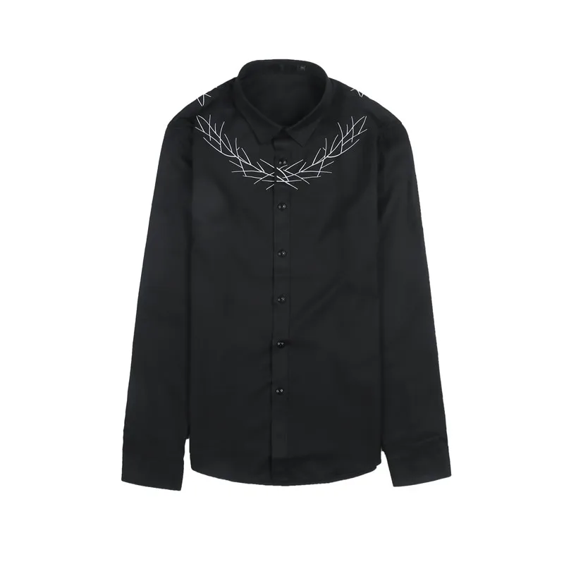 

Autumn Shirts 2021 for Men Embroidered Long-sleeved Shirt Korean Slim Fit Casual Shirt Business Formal Dress Tops Chemise Homme