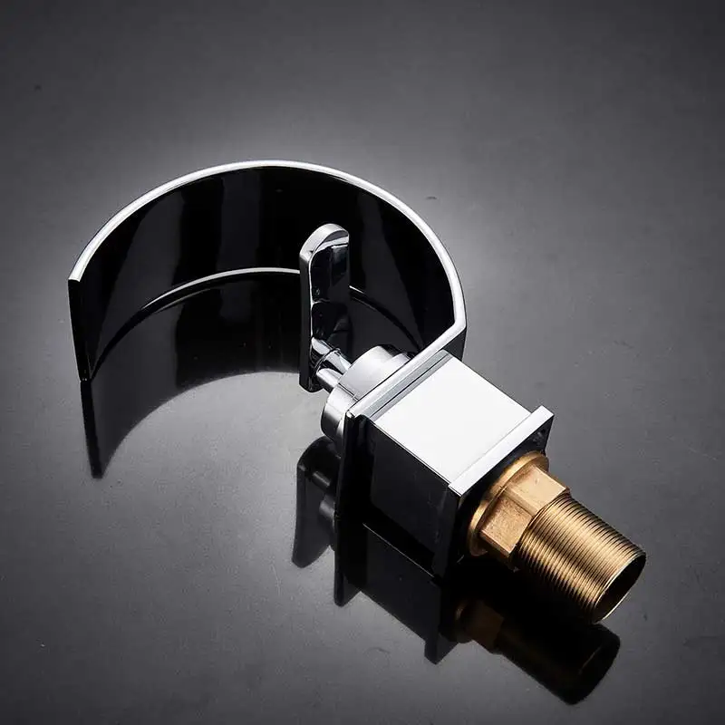 Single Hole Double Handle Hot And Cold Faucet Faucet Creative Waterfall Water Outlet Sink Mixer Bathroom Basin Faucet