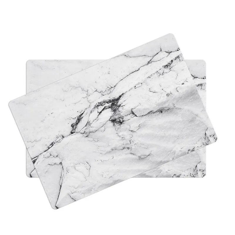 

2PCS Marble Pattern Stripe Placemat Dishware Coasters PVC Table Mat Kitchen Tableware Pad DIY Wedding Party Decorative Mat