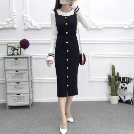 Новинка 2020 винно красный Свободный жилет вязаное платье для женщин Осень зима