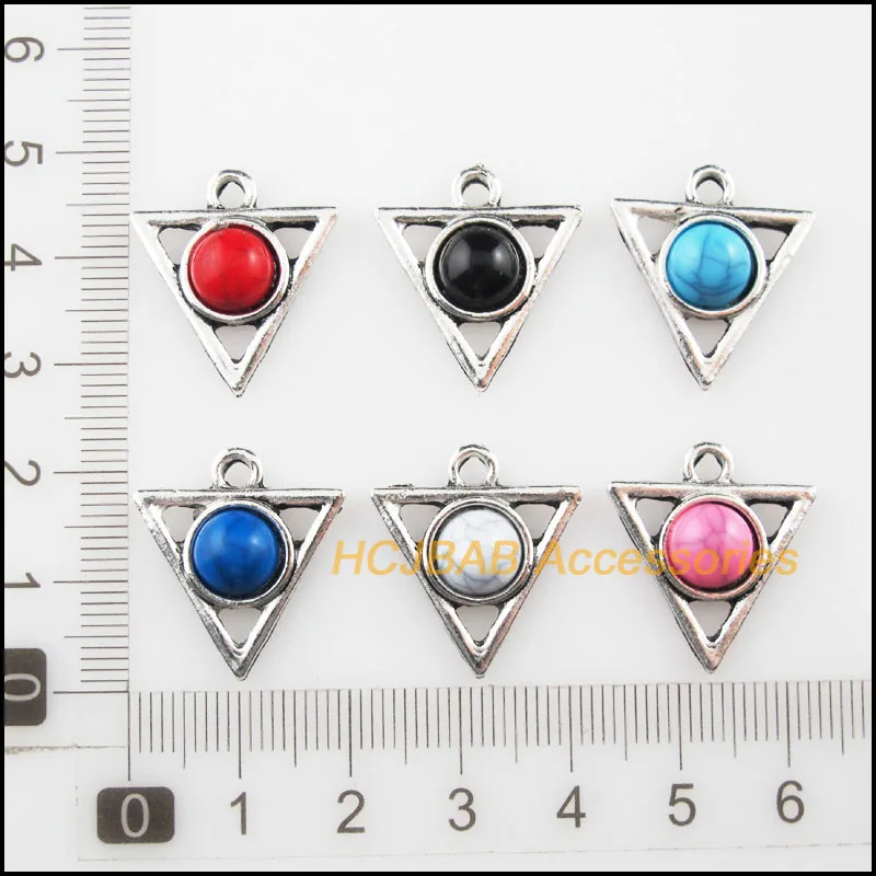 Модные 12 шт. в упаковке новое треугольное Смешанные Подвески Акриловые круглые