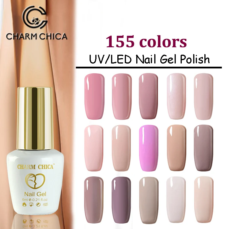 CHARM CHICA УФ гель лак для ногтей 6 мл телесный розовый замачиваемый Гибридный es