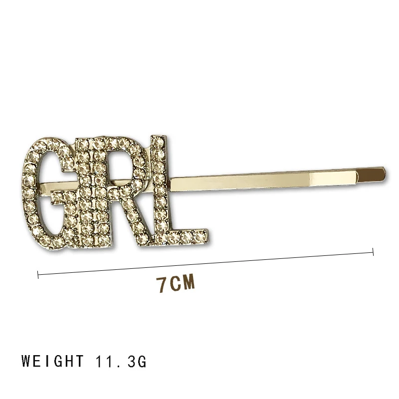 Серебристые заколки для волос с богатыми буквами 1 шт. кристаллами стразы