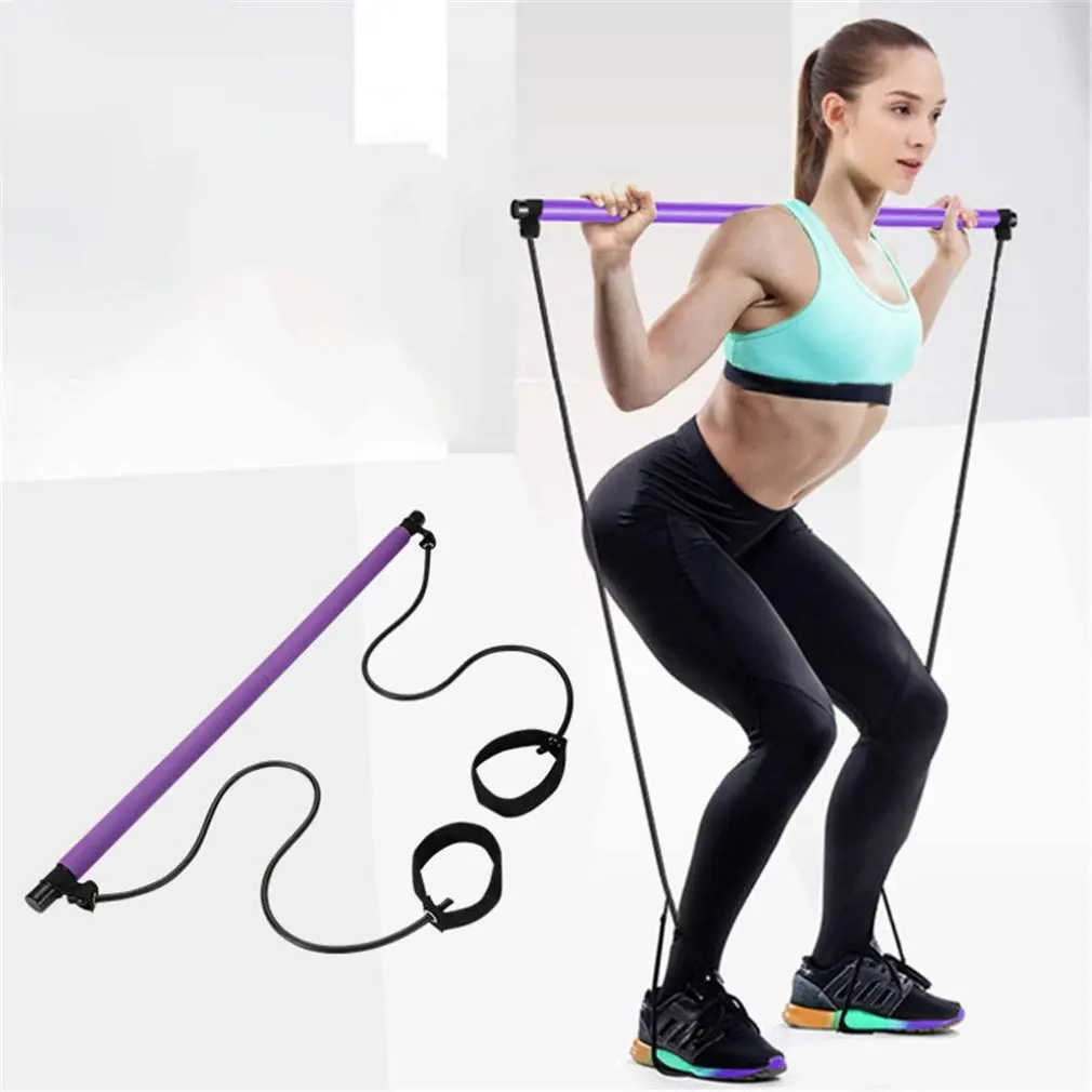 

Yoga Resistance Bands Pilates Stick Bodybuilding Crossfit Gym Rubber Tube Elastic Bands Fitness Equipment Training Exercise