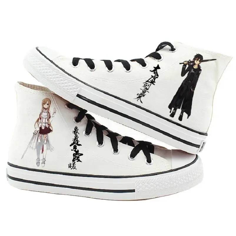 Кеды High-Q унисекс с изображением меча онлайн парусиновые кеды для пар САО киригая