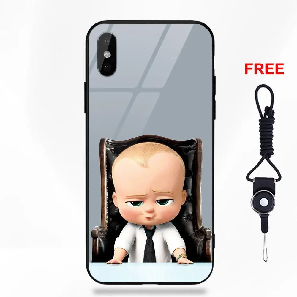 Movie The Boss Baby Мягкий ТПУ оправа закаленное стекло Чехлы для мобильных телефонов Apple