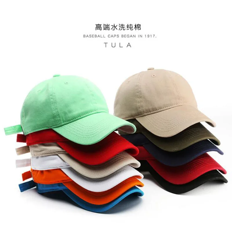 

High Quality Baseball Cap for Men and Women Fashion Cotton Solid Color Hat Washable Casual Snapback Hat Wholesale