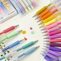 yhsmtg 6 pcsset juice pens set 0 5mm morandi highlights color retractable gel pen for writing drawing diary school supplies