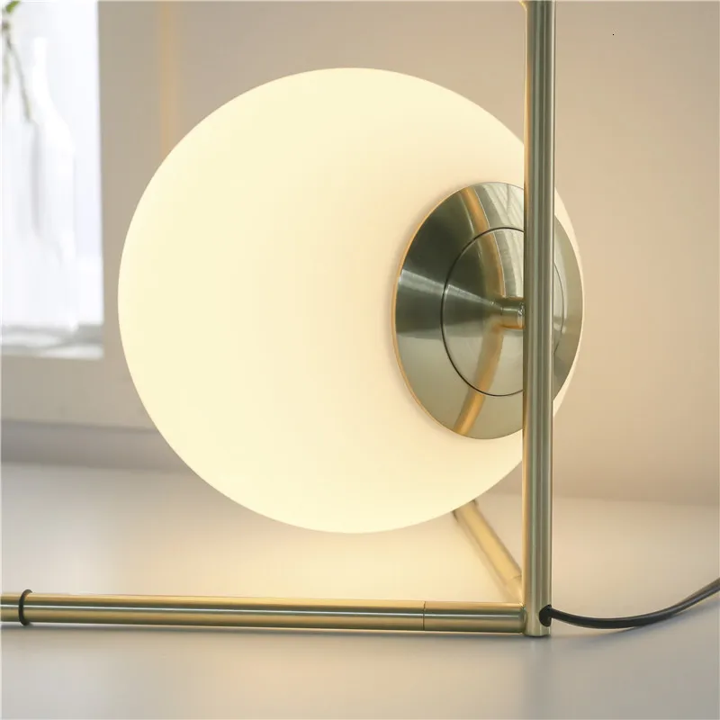 Современный Стекло мяч для чтения светильник металлическая настольная лампа на