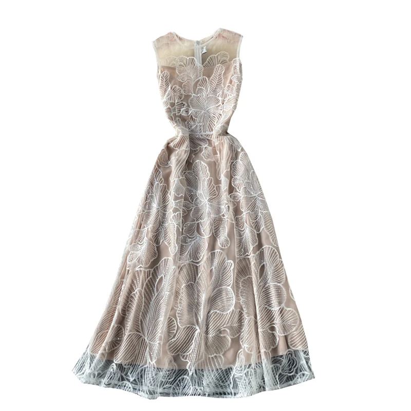 

2021 the new round collar lace dress party aristocratic temperament show thin waist super fairy dress in tomato