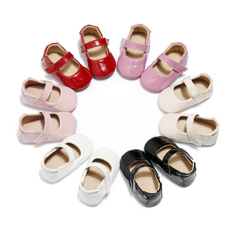 

0-18M Newborn Baby Girls Soft Sole PU Crib Shoes Baby Girl Shoes Anti-slip Sneakers Hot First Walkers Girls Princess Shoes