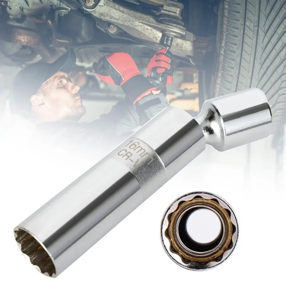 80% Hot Sales!! Spark Plug Wrench High Strength Rustless Spark Mouth Magnetic Swivel Spark Plug Socket Set Auto Mechanic