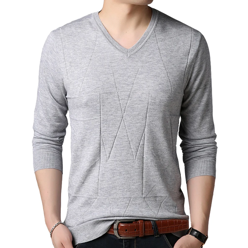 Осень 2020 Новая мужская Тонкая футболка с длинным рукавом Молодежный модный