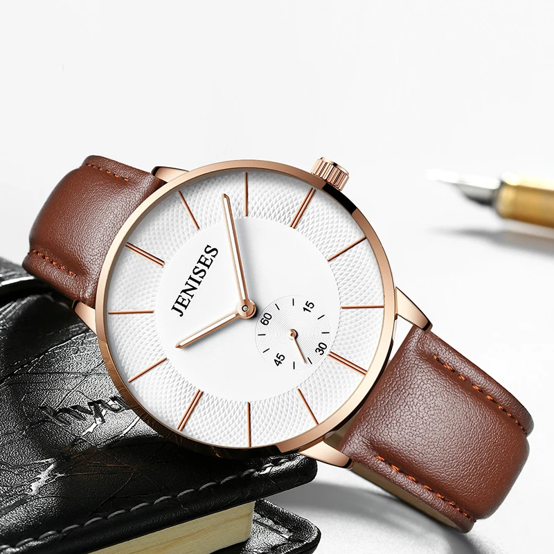 

2021 New Waterproof Watch Men's Ultra-thin Belt Quartz Watch Fashion Trend Waterproof Luminous Business Watch WA06