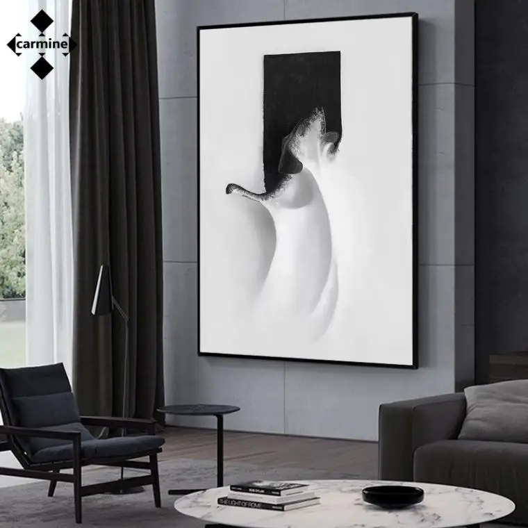 

Black and White Wall Art Modern Abstract Canvas Painting Oil Style Printing Picture Art Exhibition Posters and Prints for Decor
