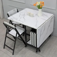 household folding dining table movable dining table chair 8 people simple rectangle folding dining table muebles mesa cocina