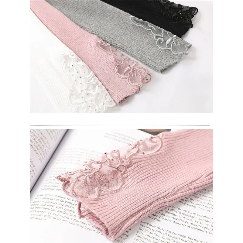 

2020 Women's Spring Autumn Long Sleeve Sexy Lace Tops Patchwork Pullover Sweaters T Women Knit O-neck Sweater Shirts A928