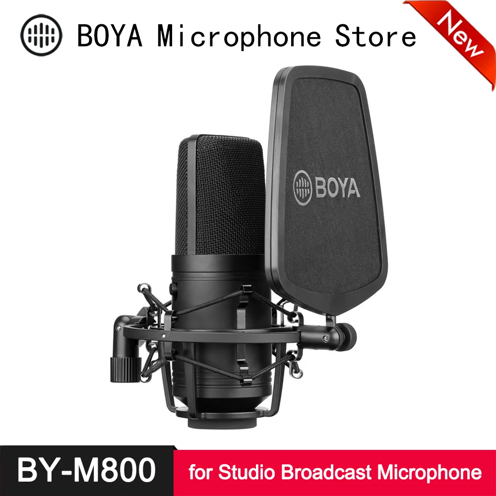 Микрофон BOYA BY M800 с большой диафрагмой кардиоидный конденсаторный микрофон