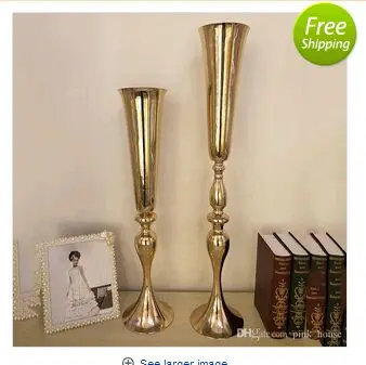 

88cm height silver gold metal candle holder candle stand wedding centerpiece event road lead flower vase 10 pcs lot