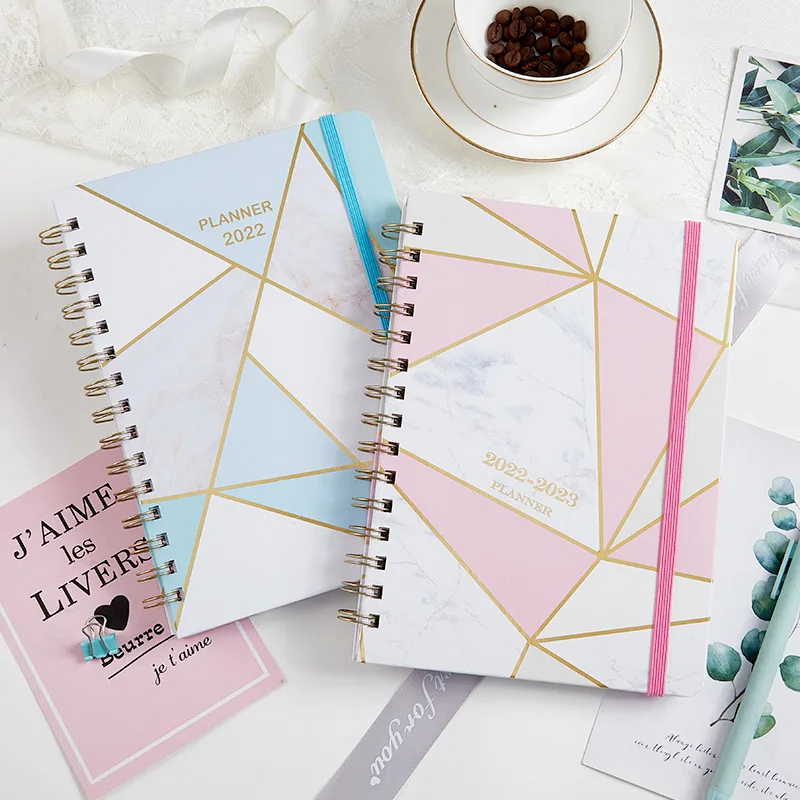 

2022 Planner Agenda Notebook Colorful Triangle Geometry Yearly Daily Plan Journal Record Life Stationery Gifts