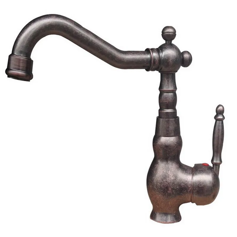 Vintage Retro Antique Copper Single Handle Swivel Spout Kitchen Sink Bathroom Basin Faucet Cold & Hot Mixer Tap ann021 | Обустройство
