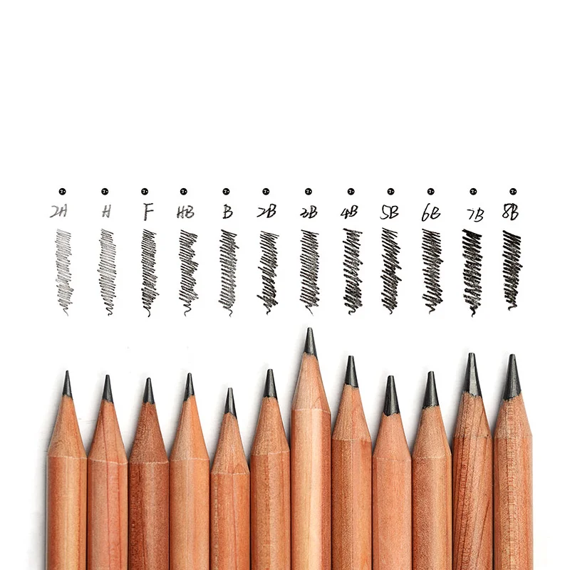 12 шт. карандаш с древесным углем смешанный свинцовый для рисования