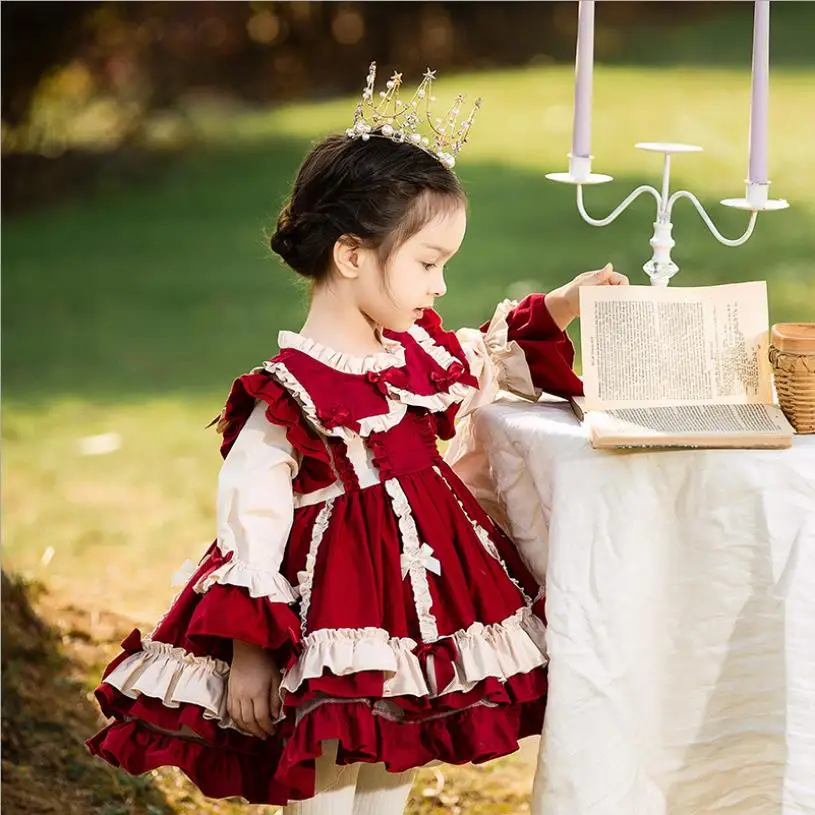 

Baby Girl Dress Autumn Long Sleeve Newborn Dresses for Girl Infant Birthday Chirstening Kids Party Clothes High Quality Princess