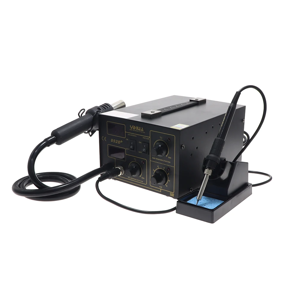 Паяльная станция YIHUA 852D + с горячим воздухом паяльник тепловая пушка BGA сварочная