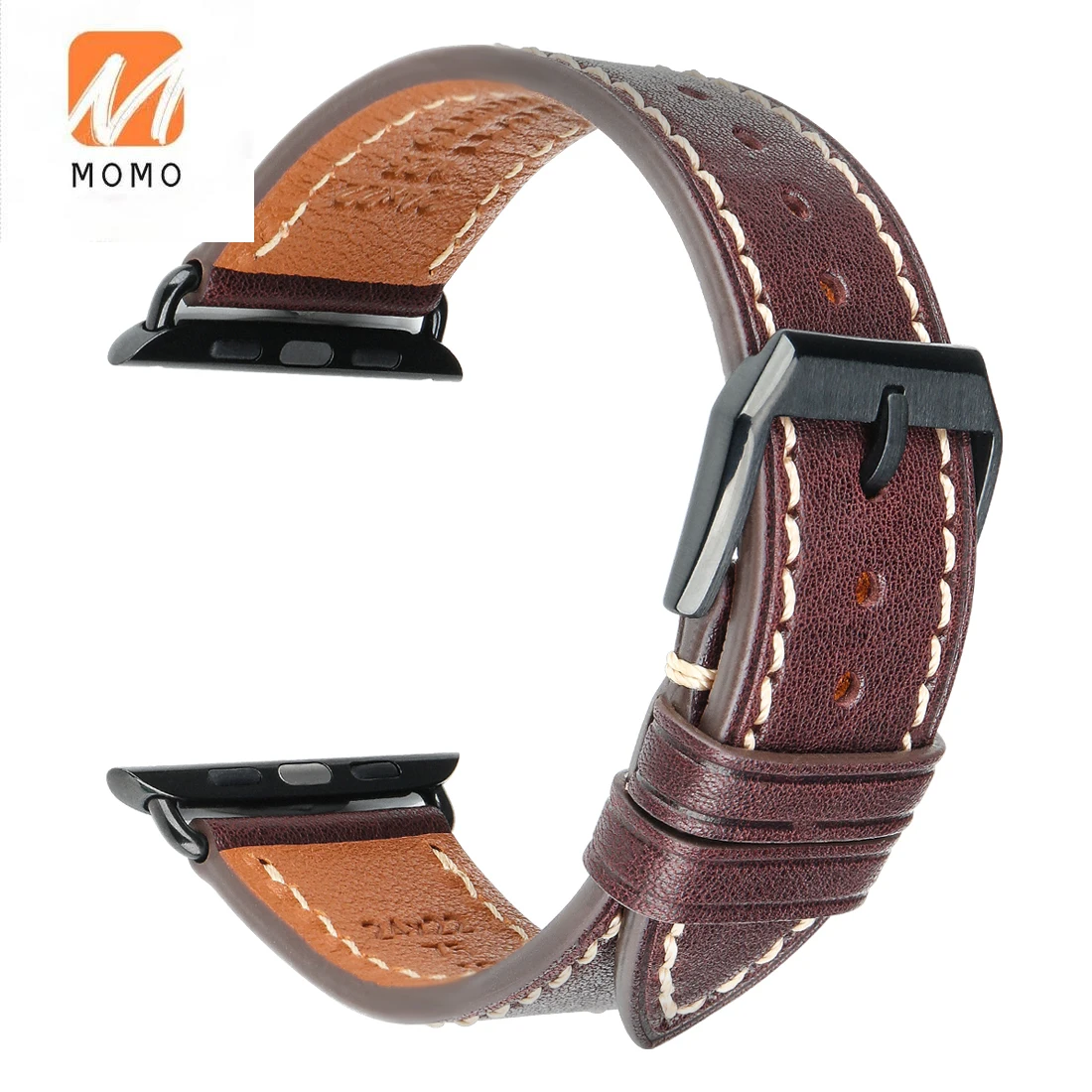 

Wholesale Top Calf Leather Watch Band 44mm 40mm 42mm 38mm Series 6 SE 5 4 3 Leather Strap For iWatch Accessories