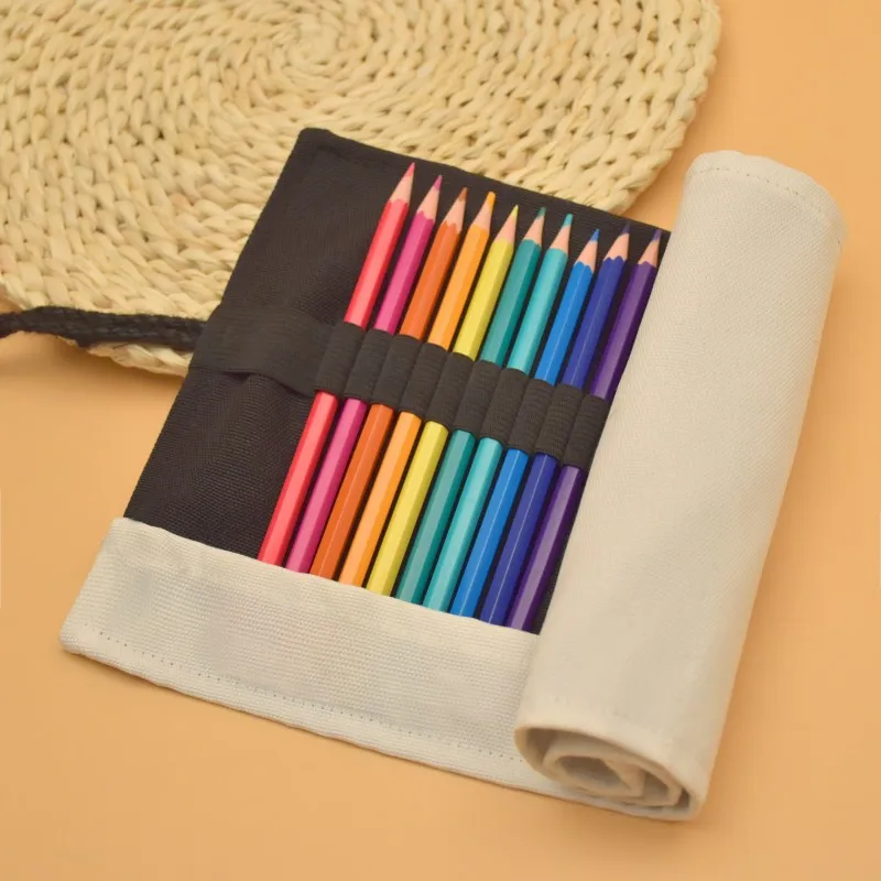 

Divination Printed Roll Pencil Case for Unisex 12/24/36/48/72 Holes Funny Student Canvas Pen Bag Studying Painting Storage Bag