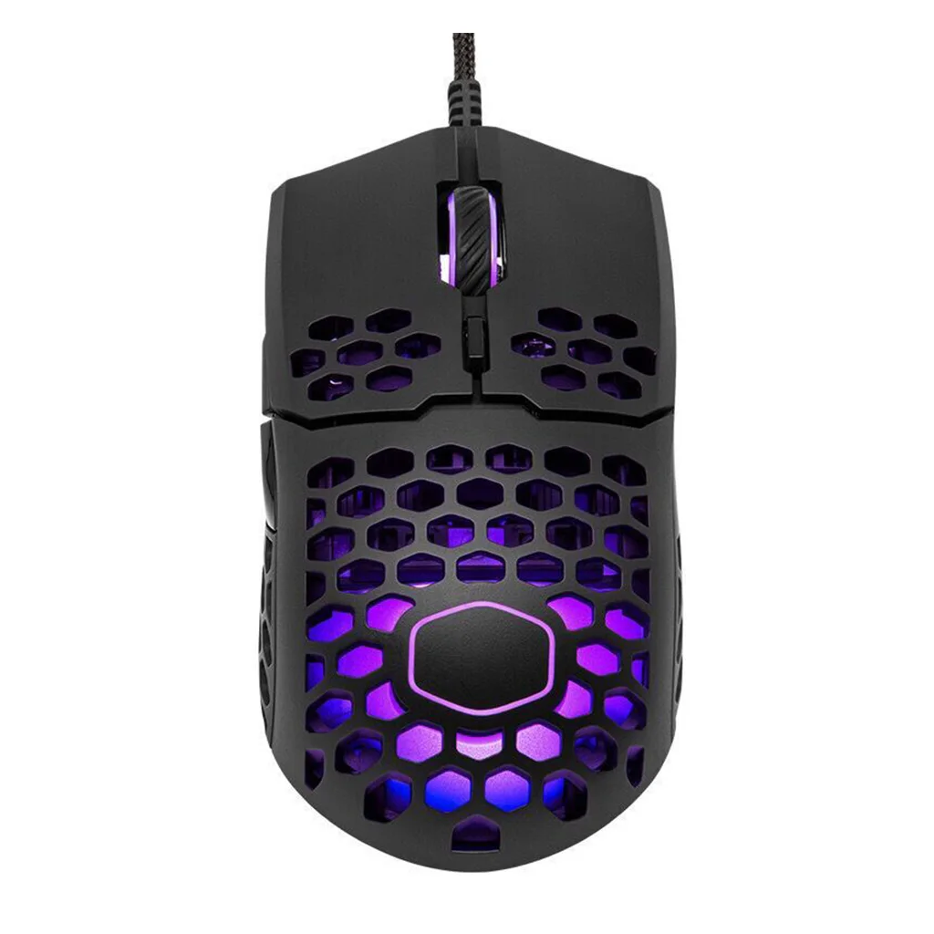 

MM711 Honeycomb Shell Gaming Mouse 16000 DPI Pixart PMW 3389 Optical Sensor Colorful RGB Backlit Light Wired Mice