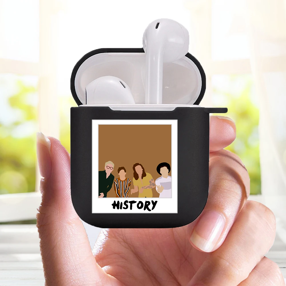 

History One Direction Harry Styles Earphone Charging Box Case For Apple AirPods 2 1 Black Protective Accessories cover coque