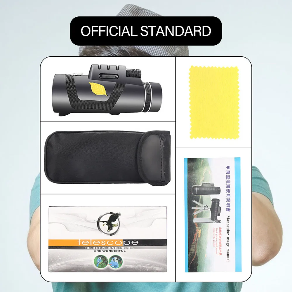 Монокулярный телескоп 12 х50 водонепроницаемый бинокль призматический Монокуляр