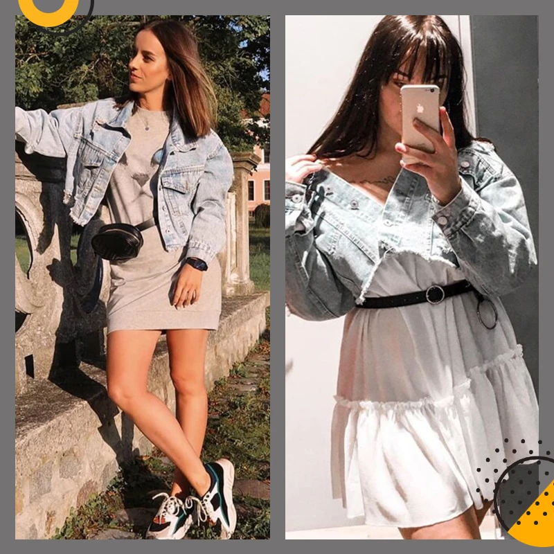 Dotfashion синяя короткая джинсовая куртка с рваными потрепанными краями и хлопьями для женщин Осенняя Повседневная однобортная одежда осеннее однотонное пальто