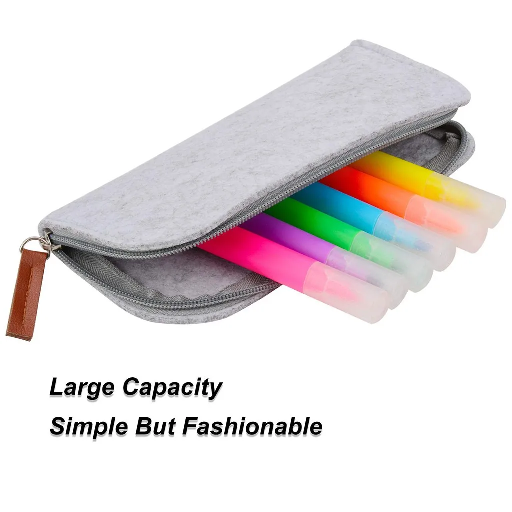 Многофункциональный плоский чехол для ручки кошелек на молнии однотонная