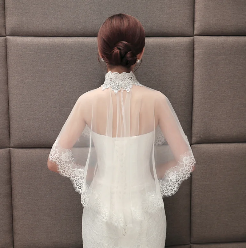 Свадебная накидка белое длинное свадебное платье-болеро платье невесты