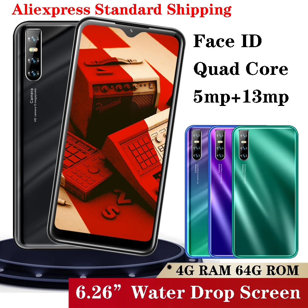 

P40 Pro 6.26" Water Drop Screen smartphones 4GB RAM 64GB ROM Quad Core Face ID Unlocked Android Mobile phones Celulares 5MP+13MP