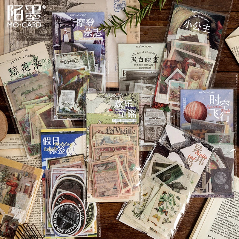 60 шт. в европейском стиле Винтаж Стикеры печать для скрапбукинга с цветочным