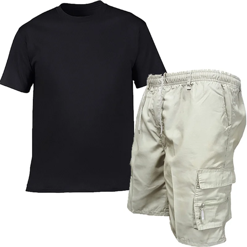 

Casual Men's Sets Summer Tracksuit Men Short Sleeve T-Shirt 2 Piece+Shorts Quick Drying Set Fashion Sportswear Hot Ropa Hombre