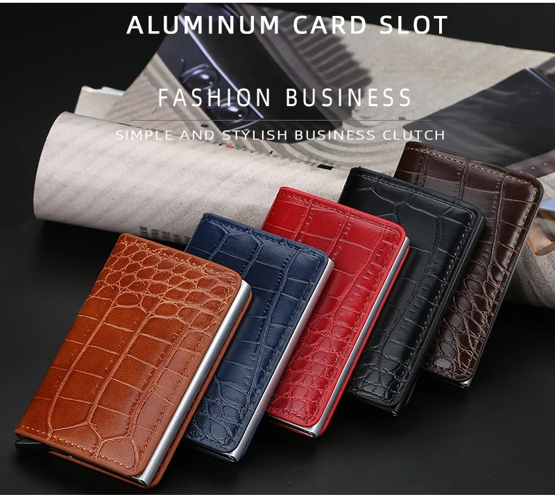 

Baellerry Credit Card Holder Business Automatic RFID Aluminum Wallet