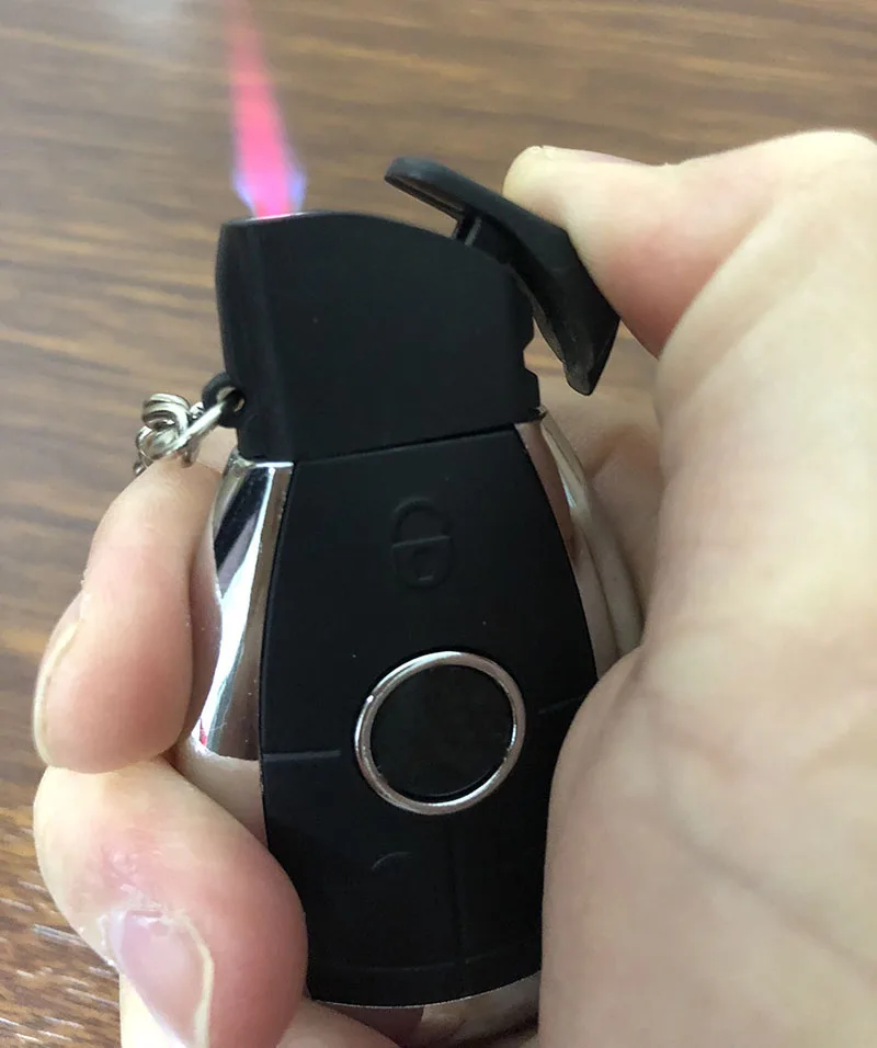 

Creative Car Key Lighter Butane Gas Inflatable Personal Jet Flame Windproof Portable Key Chain Smoking Gift Dropshipping