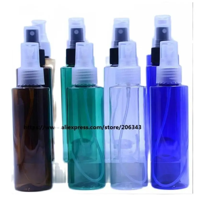 Пластиковая бутылка из ПЭТ 120 мл несколько цветов с пластиковым распылителем для